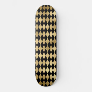 Skate Listra Preta e Dourada Padrão Listrado Estilo Mini