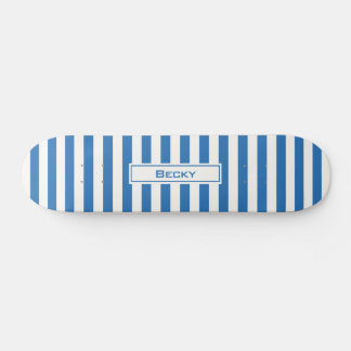 Skate Listras Azuis e Brancas Náuticas e Nome