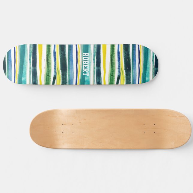 Skate Listras azuis e verdes (Horz)