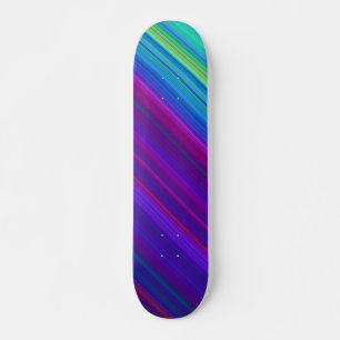 Skate Listras Coloridas Modernas Verde Azul Roxo