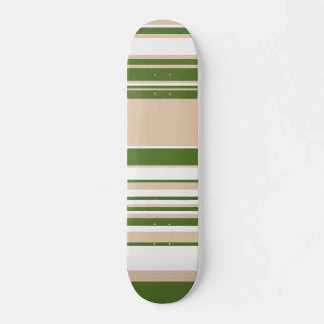 Skate Listras Complexas - Branco, Areia e Verde-Palma (Frente)
