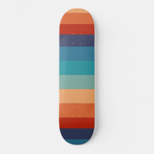Skate Listras Cor Vintage Antiga Estilo Geométrico Color