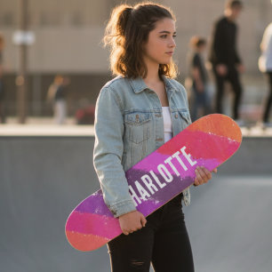 Skate Listras de Arco-íris Nome Personalizado Personaliz