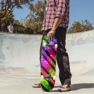 Skate Listras de Brilho Arco-Íris Neon