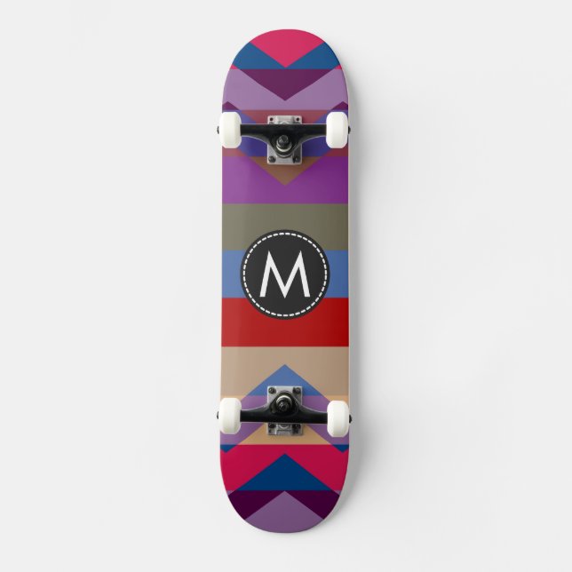 Skate Listras de Chevron Chic e na Moda Padrão #5 (Frente)