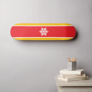 Skate Listras de Corrida de Floco de Neve Branco Vermelh