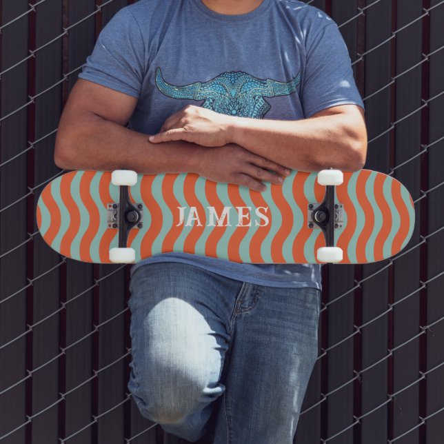 Skate listras de onda tríplice, retroestéticas, personal (Ao ar livre 3)