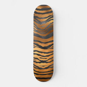 Skate Listras de Tigre Preto Marrom Glamourosas Estampa