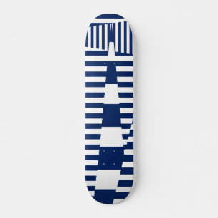 Skate Listras em Listras em Azul e Branco