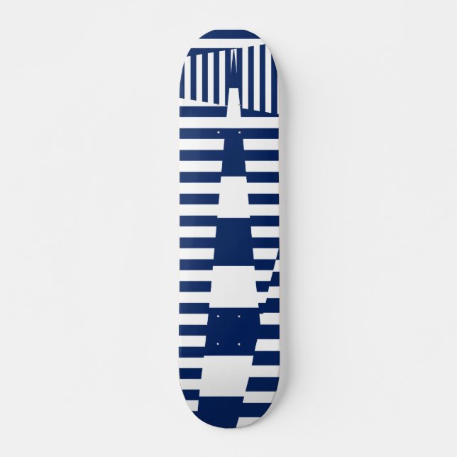 Skate Listras em Listras em Azul e Branco (Frente)