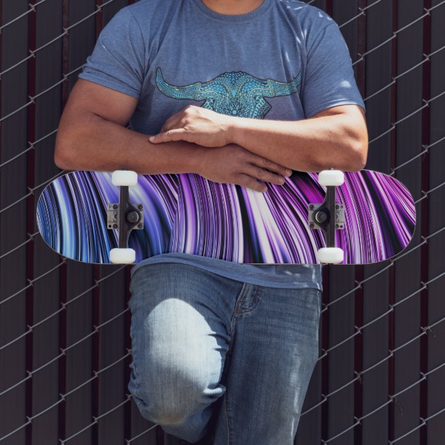 Skate Listras pretas, brancas e roxas (Ao ar livre 3)