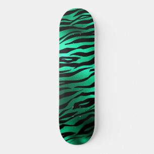 Skate Listras Pretas de Tigre Verde Esmeralda Animais Se