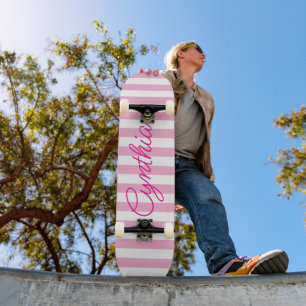Skate Listras Rosa Moderno Personalizado