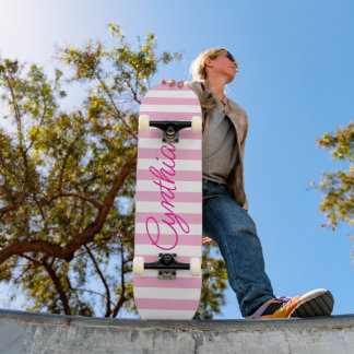 Skate Listras Rosa Moderno Personalizado