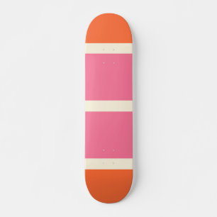 Skate Listras Simples em Rosa, Laranja e Creme