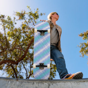 Skate Listras Turquesa e Lilás Claro