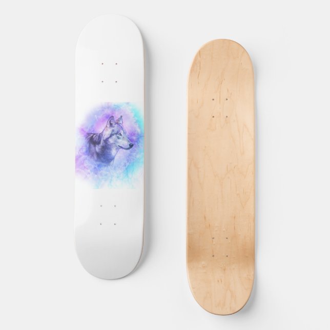 Skate Lobo Aquarela (Frente)