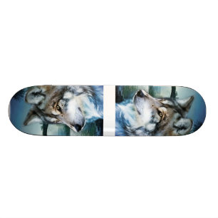 Skate lobo da Lua cheia do luar da floresta da floresta