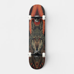 Skate Lobo Espírito Esotérico Geométrico Totêmico Míst