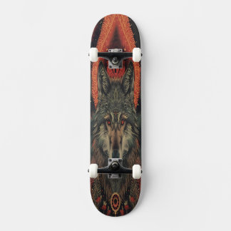 Skate Lobo Espírito Esotérico | Geométrico Totêmico Míst