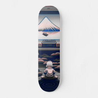 Skate 【lofi-art】和風 ビンテージ レトロ ネオ浮世絵盆栽アート:サイバーパンク スケートボード