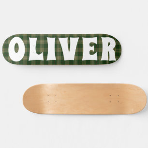 Skate lousa de tartan verde personalizada