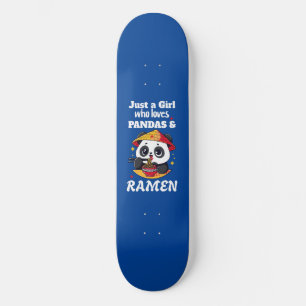 Skate Love Pandas and Ramen (texto branco)