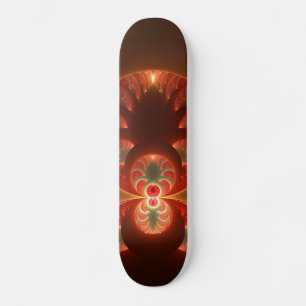 Skate Luminoso fractal moderno laranja vermelho abstrato