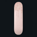 Skate Lúpulo Rosa Rosa Rosa Dourada Frente Brilhante Bri<br><div class="desc">Este impressão de luxo e glamouroso é o design perfeito para a na moda e a moda. Ele apresenta uma cortina de borda brilhante rosa cintilante com falso brilho em cima de um simples fundo rosa pincelado. É um elegante, chic, trendy, e moderno design de bling com uma vibração de...</div>