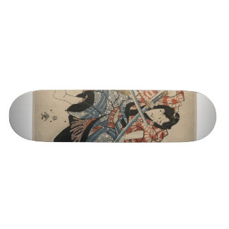 Skate Luta da espada do samurai cerca de 1825