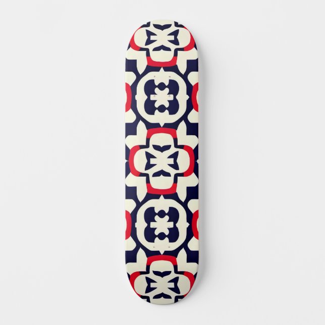 Skate Luxo Vermelho Branco e Azul (Frente)