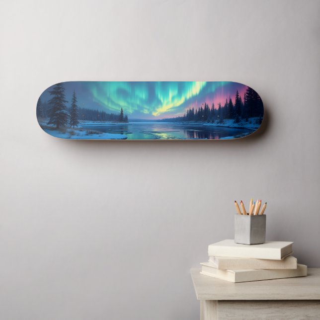 Skate Luzes nortes Aurora Borealis (Arte de parede (Horz))
