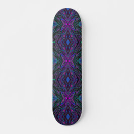 Skate Magenta Trippy, borboleta Abstrato azul e verde