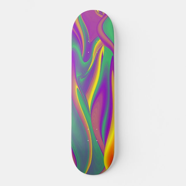 Skate Magia das cores, Abstrato 3D Rainbowart (Frente)