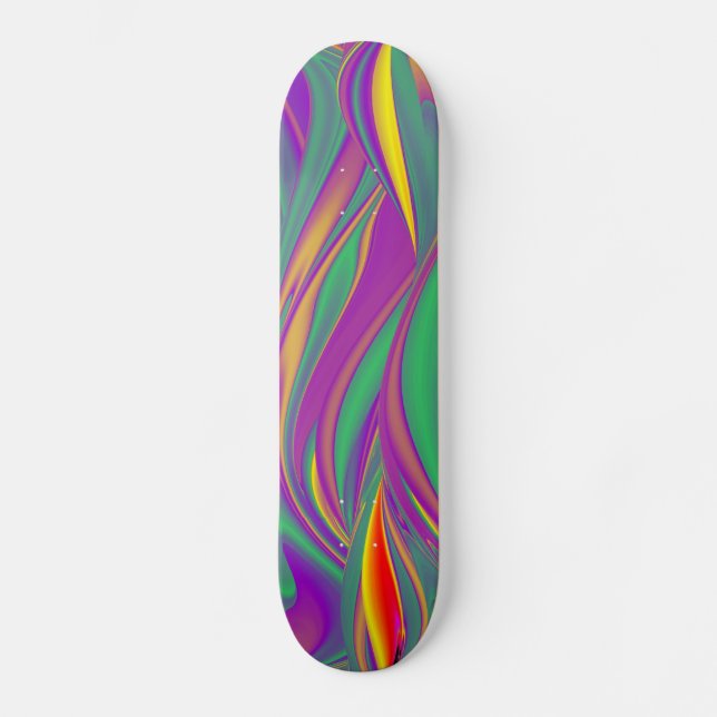Skate Magia das cores, Abstrato 3D Rainbowart (Frente)