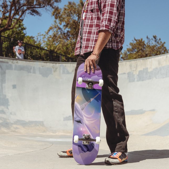 Skate Majestoso White Unicorn Fantasia Purple DreamSky (Ao ar livre 2)