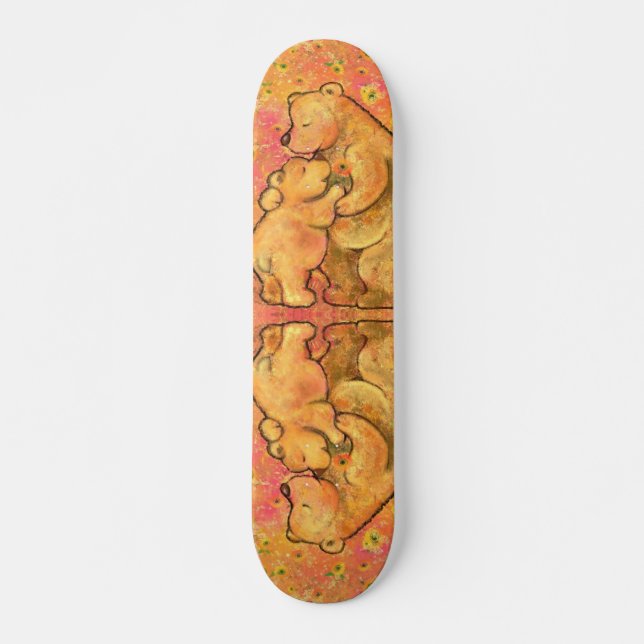 Skate Mamãe e Bebê Urso - Abraço - Adicionar Texto / Nom (Frente)
