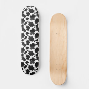 Skate Manchas de Vaca Padrão Impressão em Preto e Branco