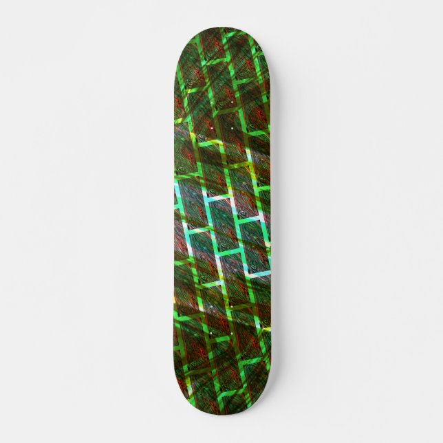 Skate Manchas verdes e vermelhas, arranhões e efeito das (Frente)