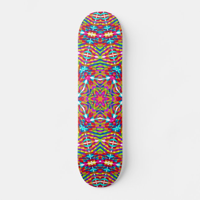 Skate Mandala colorido emaranhado (Frente)