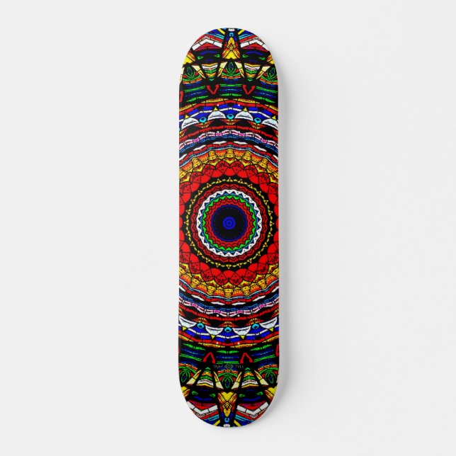 Skate Mandala de Vidro Colorido (Frente)