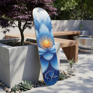 Skate Mandala do Lótus Azul Espiritualidade Paz Boho