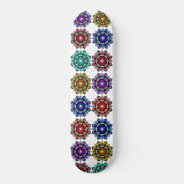 Skate Mandala em várias cores (Frente)