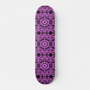 Skate Mandala floral, rosa e preto