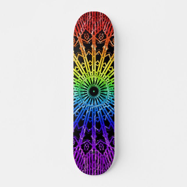 Skate Mandala Looking Glass ( Arco-íris 2 ) (Frente)