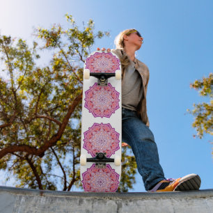 Skate mandala rosa fofa