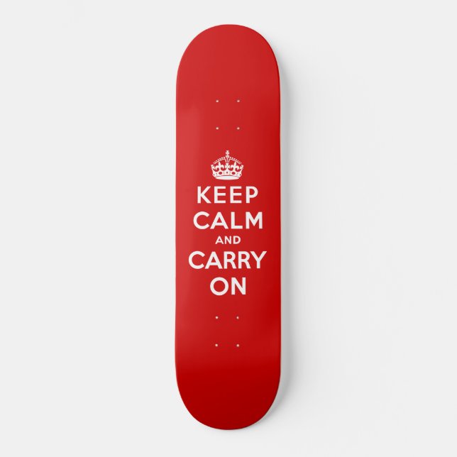 Skate Mantenha a calma e continue ligado (Design vermelh (Frente)