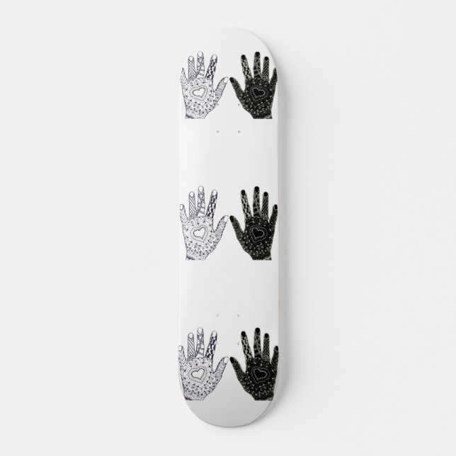 Skate Mãos de Amizade Preta e Branca (Frente)