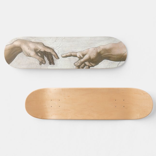 Skate Mãos de Michelangelo Criação de Adão Arte Fina (Horz)