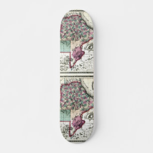 Skate Mapa Antiquário do Texas, de 1866, por Schönberg &